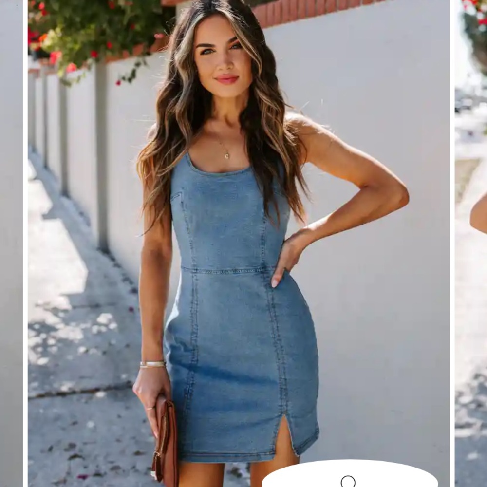 Shout Out To You Denim Bodycon Dress from Vici! Fits more like a small than med
